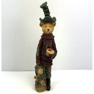 Boyds Bears Tall Bear Statue In Sweater With Snowman Vintage Collection